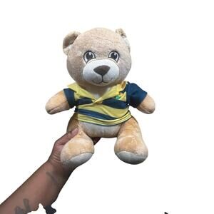 2017 Build A Bear Plush Teddy With Striped Blue Shirt 16" Beige Stuffed Animal